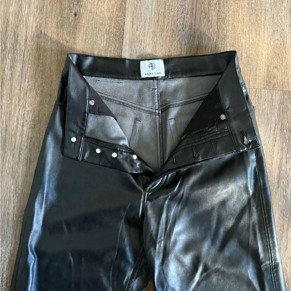 Anine Bing Kat Faux Leather Pants Sz 36 - Picture 4 of 6